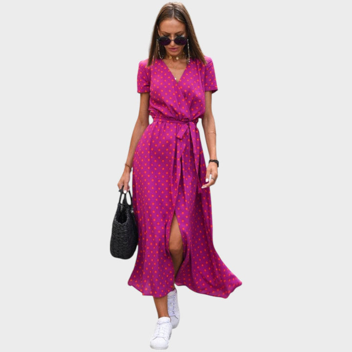 Amelie | Überkreuztes Midi-Kleid
