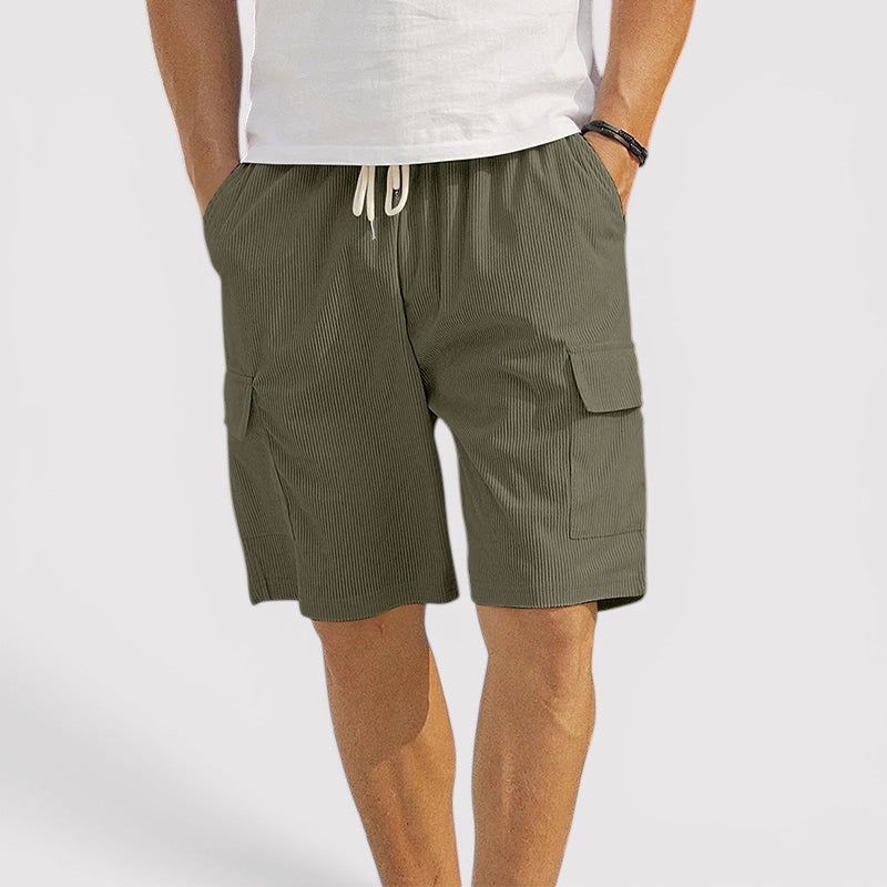 Hauke™ | Feingerippte Shorts mit Kordelzug