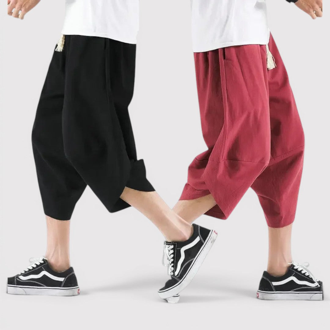 Piet™ | Weite Cropped-Hose mit Kordelzug