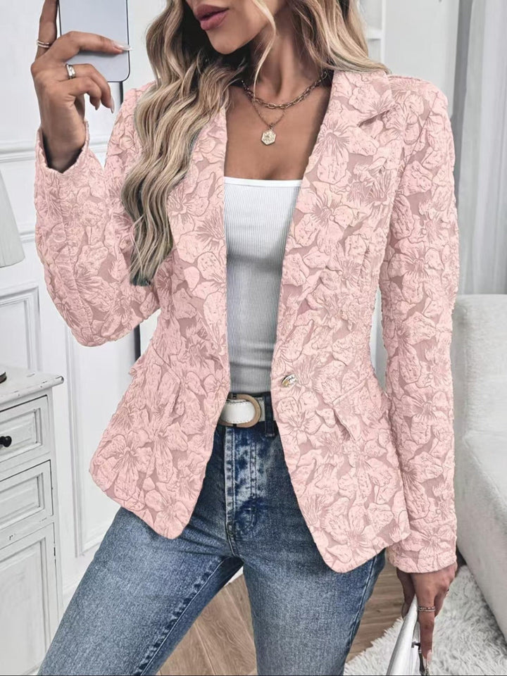 Damen Paisley Jacquard Fitted Blazer