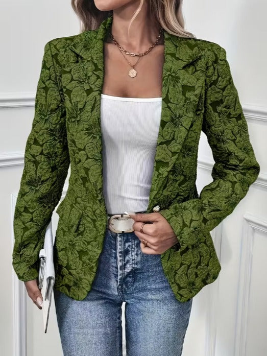 Damen Paisley Jacquard Fitted Blazer