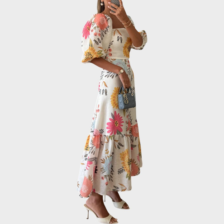 Teressa | Midi-Kleid mit Puffärmeln