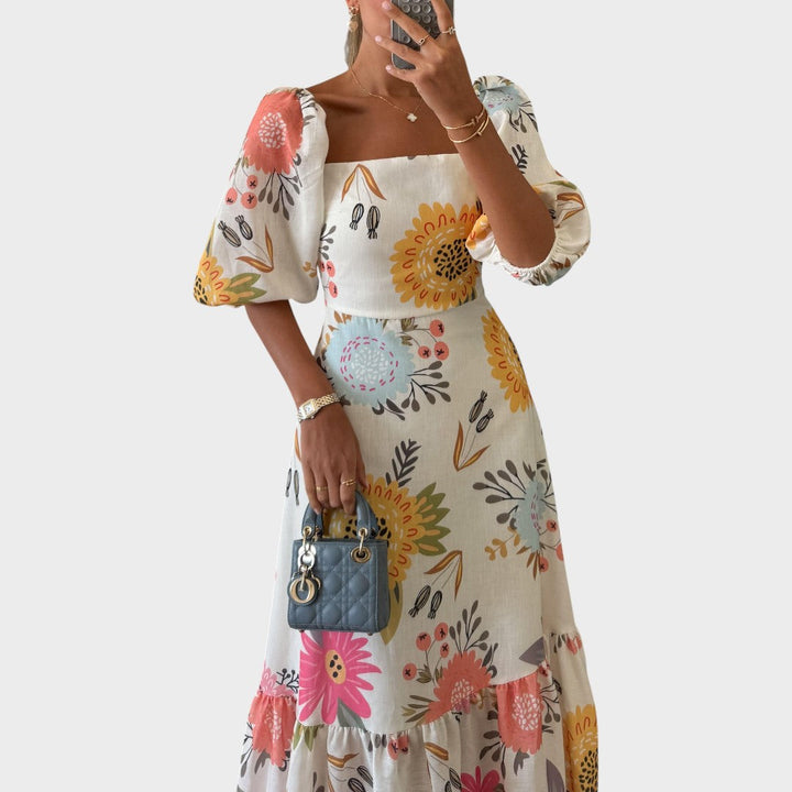 Teressa | Midi-Kleid mit Puffärmeln