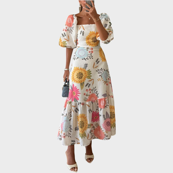 Teressa | Midi-Kleid mit Puffärmeln