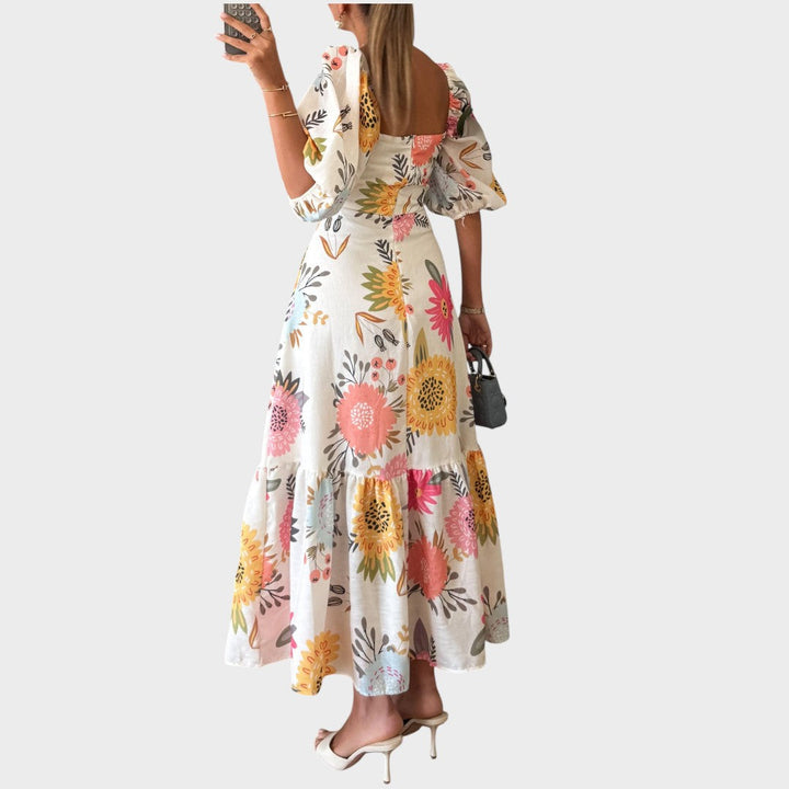 Teressa | Midi-Kleid mit Puffärmeln