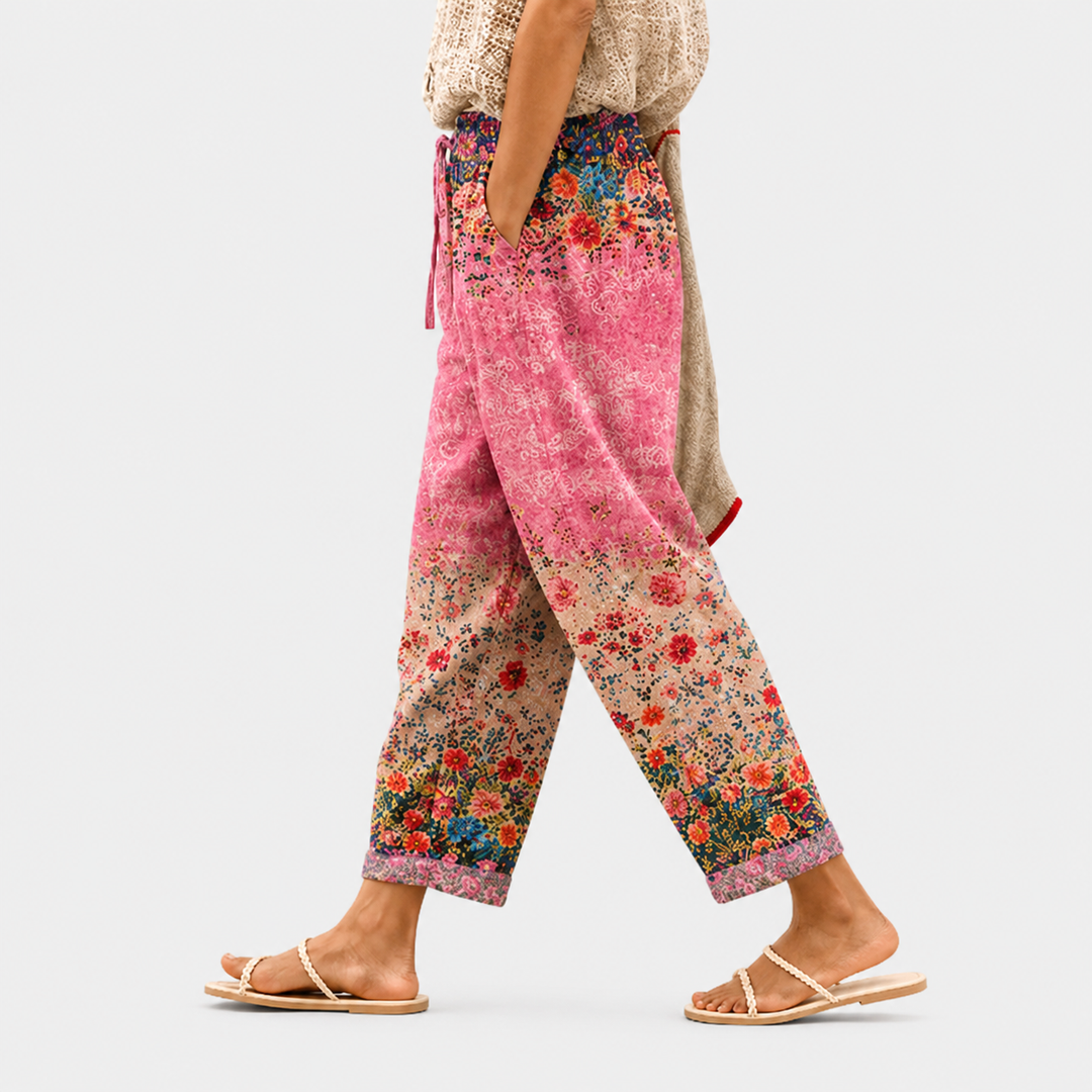 Gesine | Sommerhose mit Wildblumendruck für Damen
