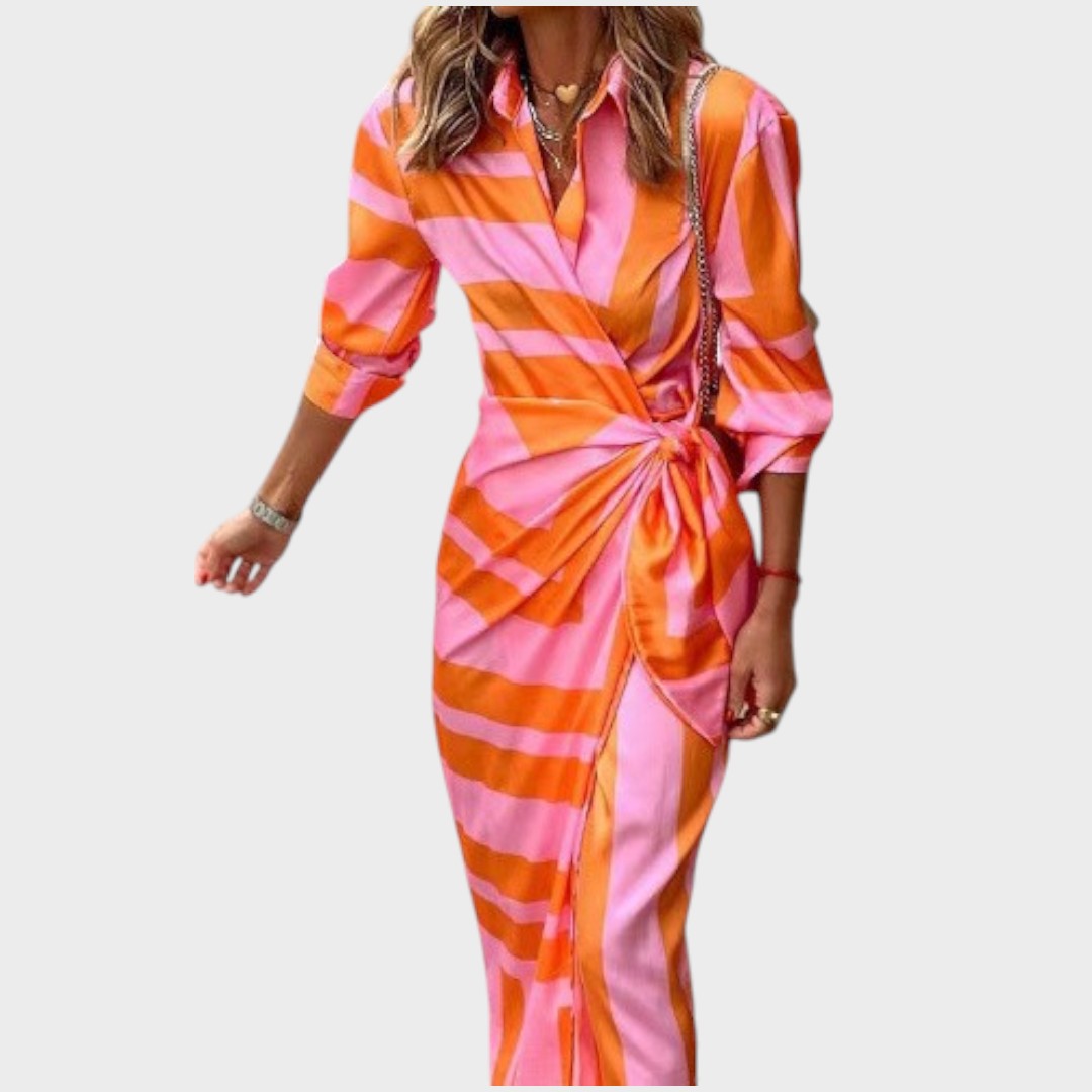 Tina | Langes gekreuztes Kleid