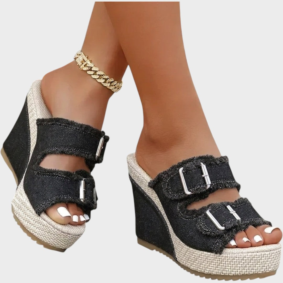 Atelier | Fray Edge Wedge Sandalen