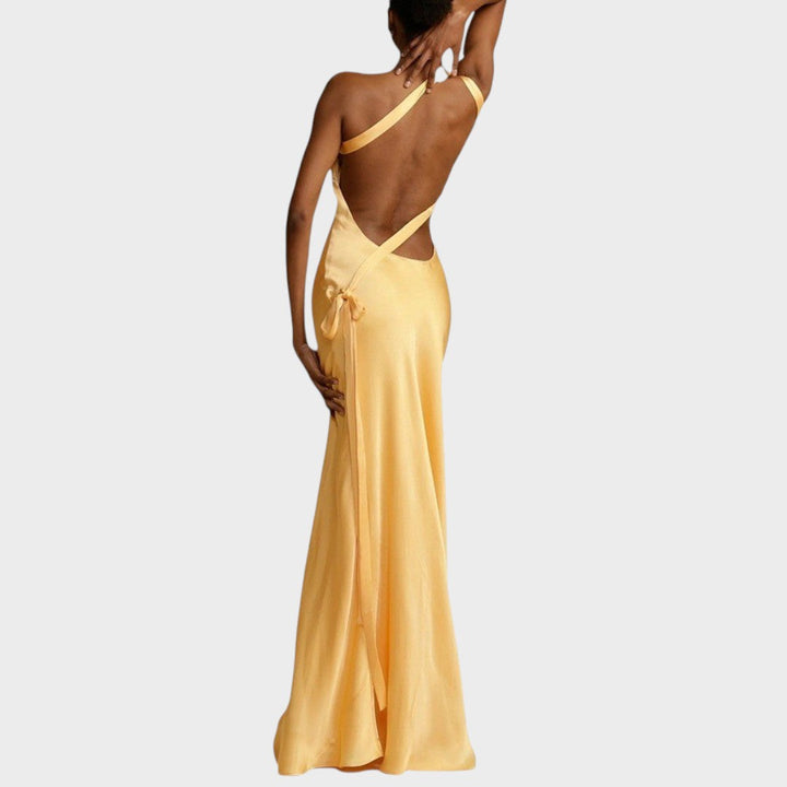 Muriel | Langes Satin Kleid
