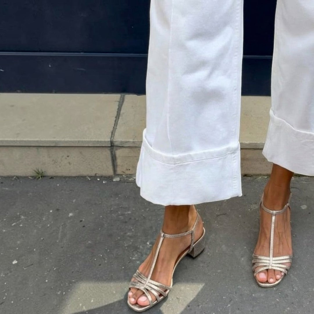 Allegra | Goldene Alltagssandalen
