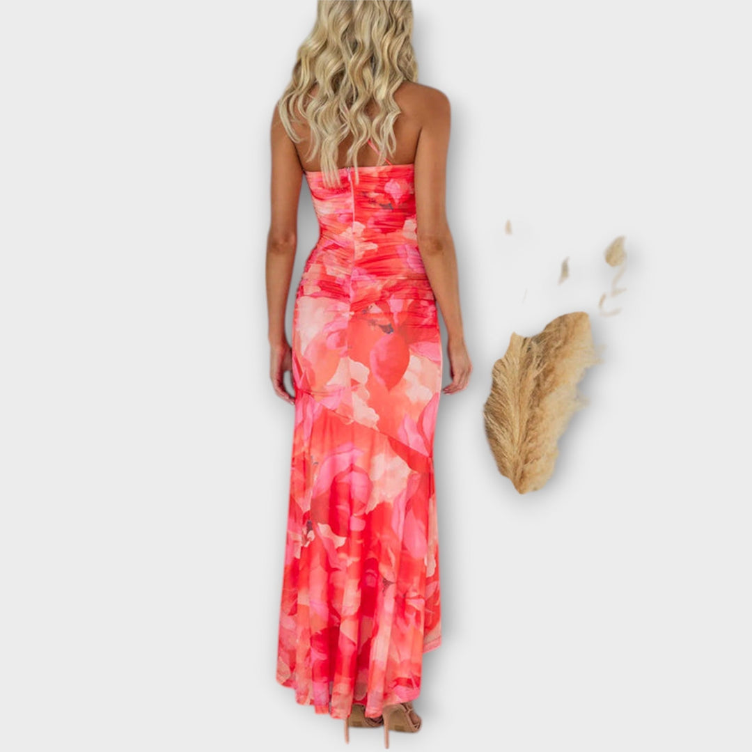 Pia | Maxikleid mit asymmetrischer Raffung