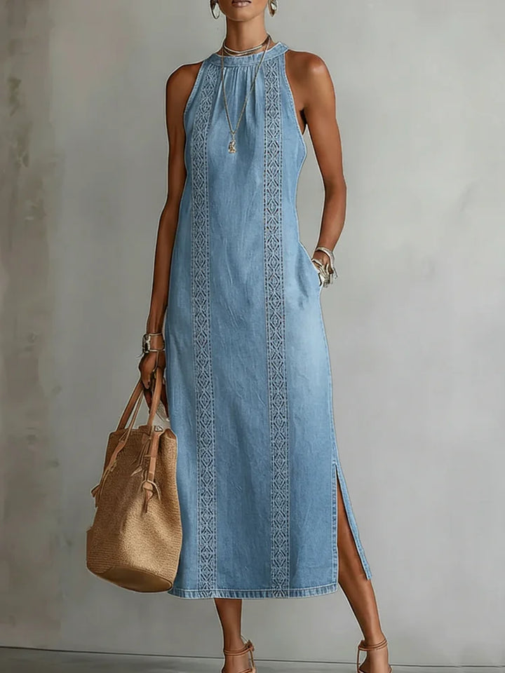 Greta - Denimkleid mit Retro-Spitze