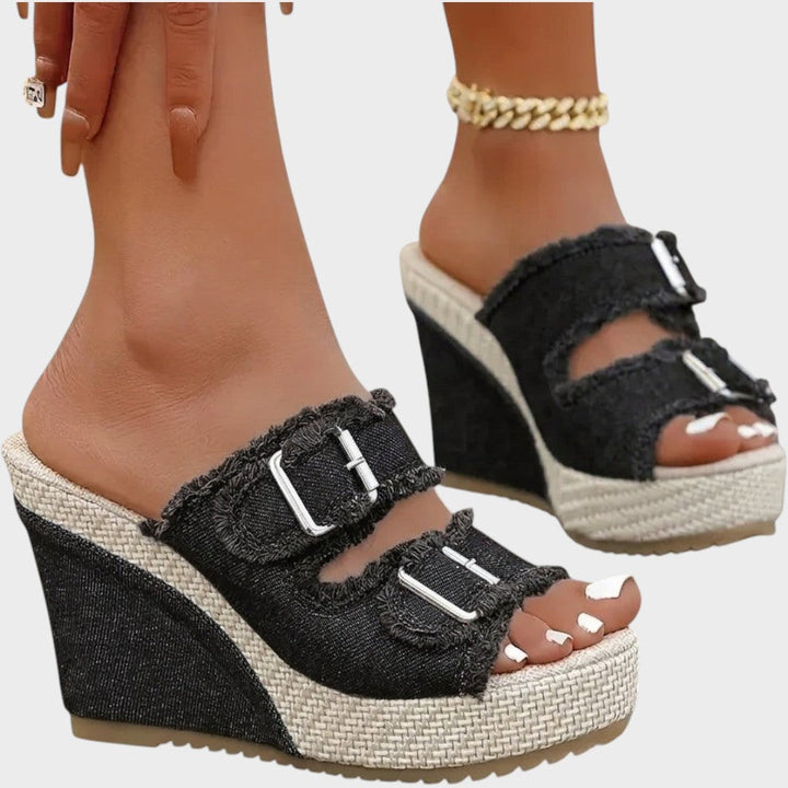 Atelier | Fray Edge Wedge Sandalen