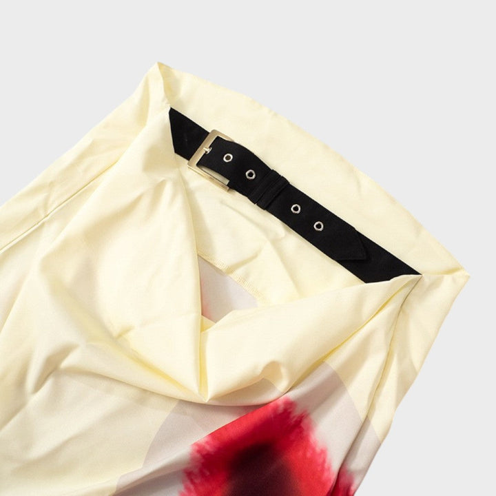 Blumen | Rückfreies Kleid mit verstellbarem Schnallenverschluss
