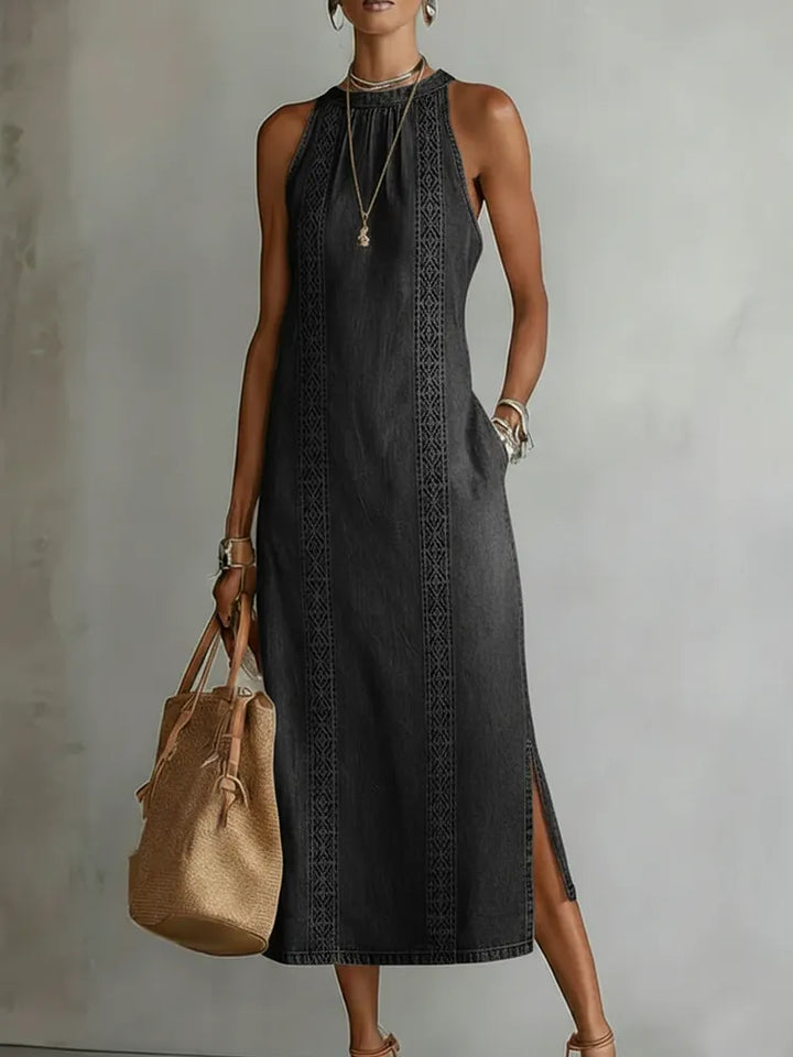 Greta - Denimkleid mit Retro-Spitze