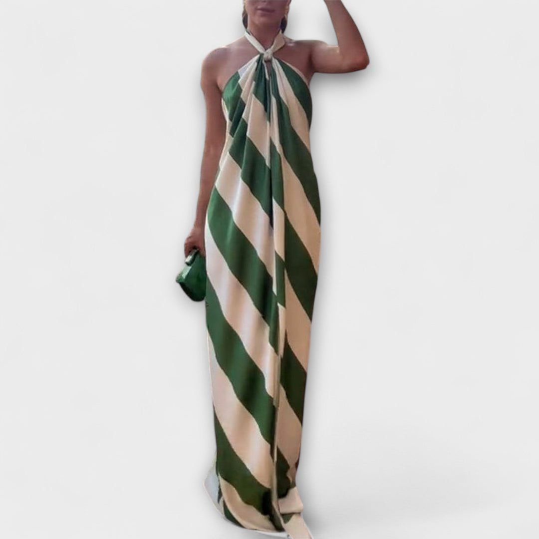 Marlowe | Gestreiftes Maxikleid mit Offenem Rücken