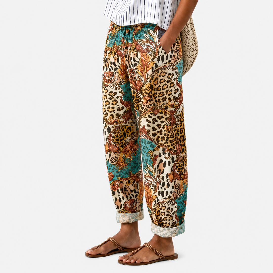 Ingrid | Bedruckte Sommerhose im Animal-Look