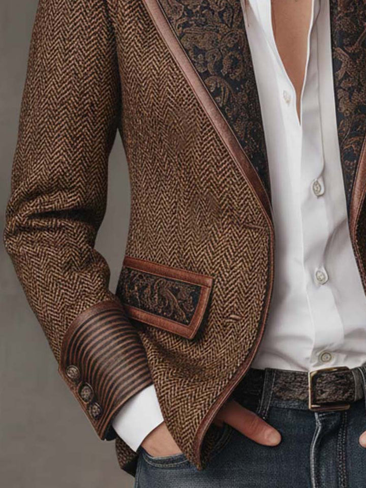 Damen Blazer mit Fischgrätmuster