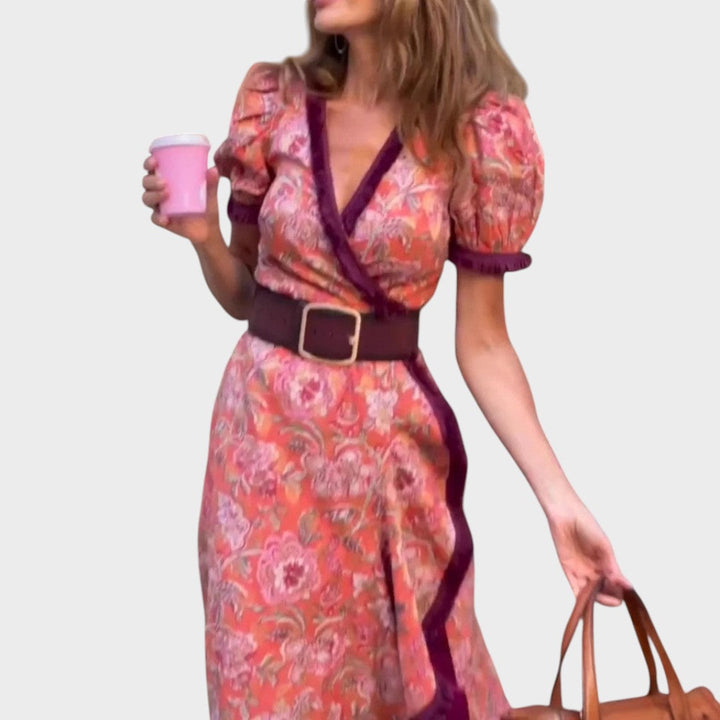 Sylvie | Langes Kleid mit Glockenärmeln