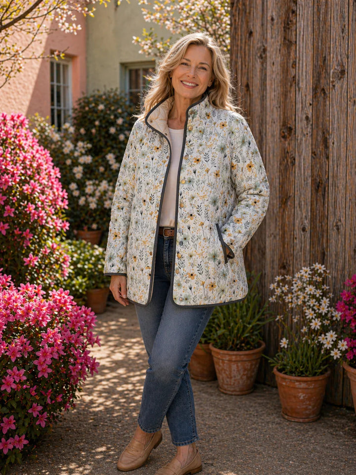 HATTIE™ | Bezaubernde Blumenmuster Steppjacke