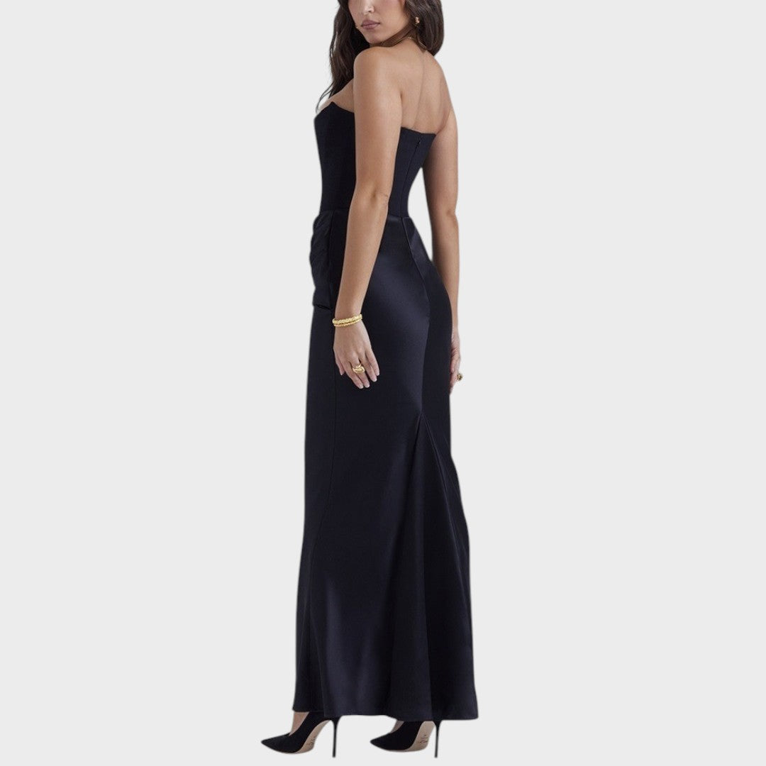 Flora | Satin Kleid mit integriertem Oberteil