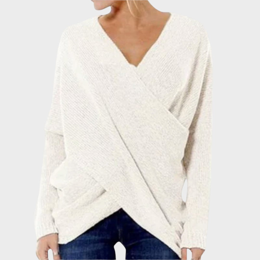 Nicole | Überkreuzter Strickpullover