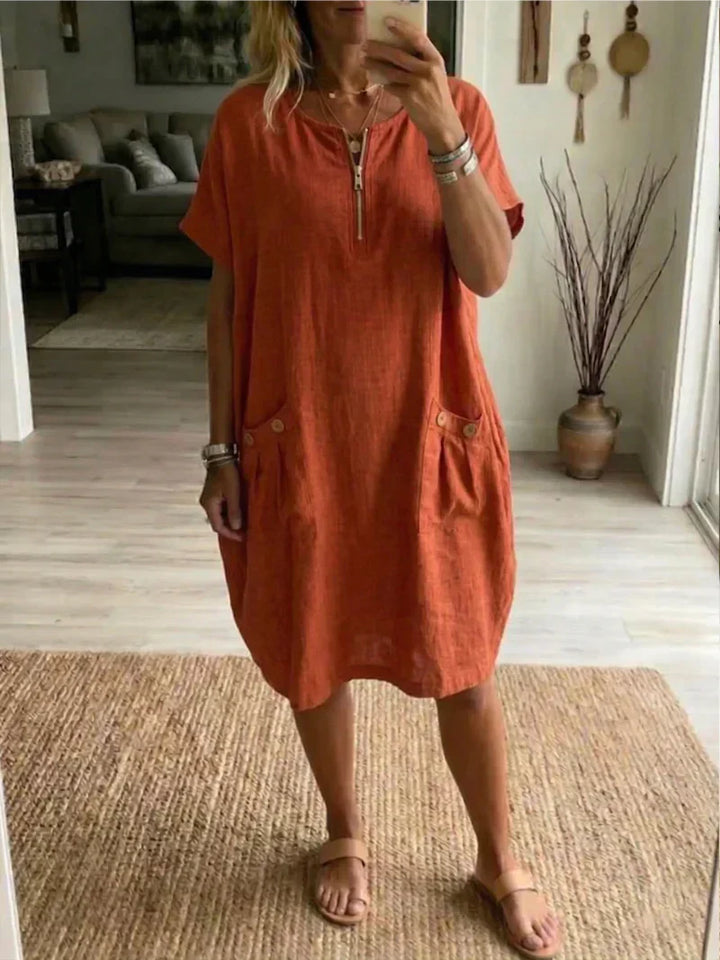 Pascale | Reißverschluss-Front Maxikleid