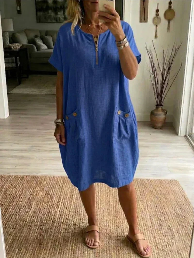 Pascale | Reißverschluss-Front Maxikleid