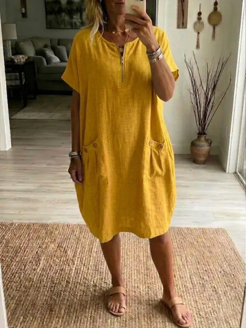 Pascale | Reißverschluss-Front Maxikleid