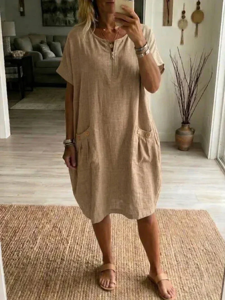Pascale | Reißverschluss-Front Maxikleid