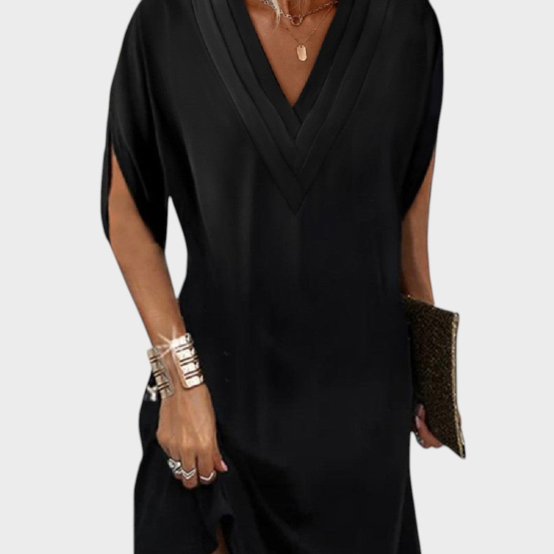 Elena | Elegantes V-Ausschnitt Kleid