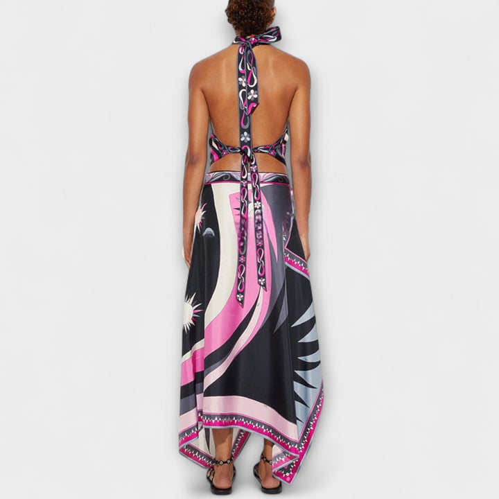 Everly | Halter-Top und asymmetrisches Midikleid-Set