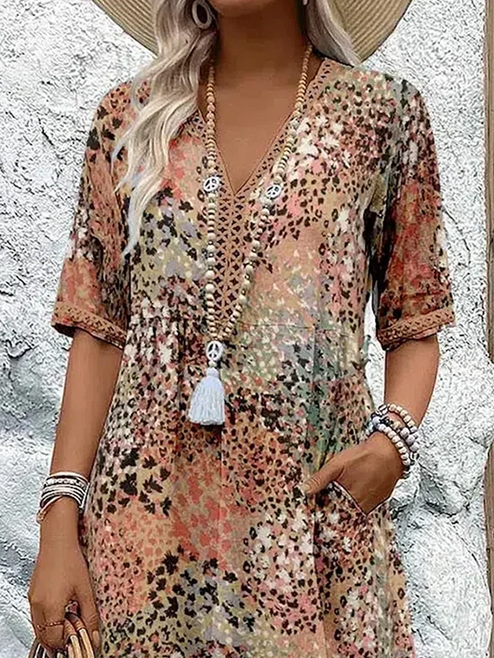 Roxanne | Lebhaftes Floral-Wickel-Midikleid