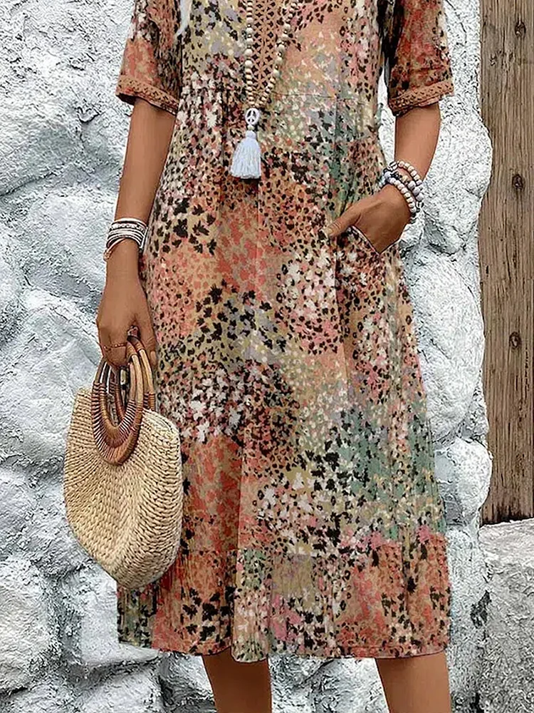 Roxanne | Lebhaftes Floral-Wickel-Midikleid