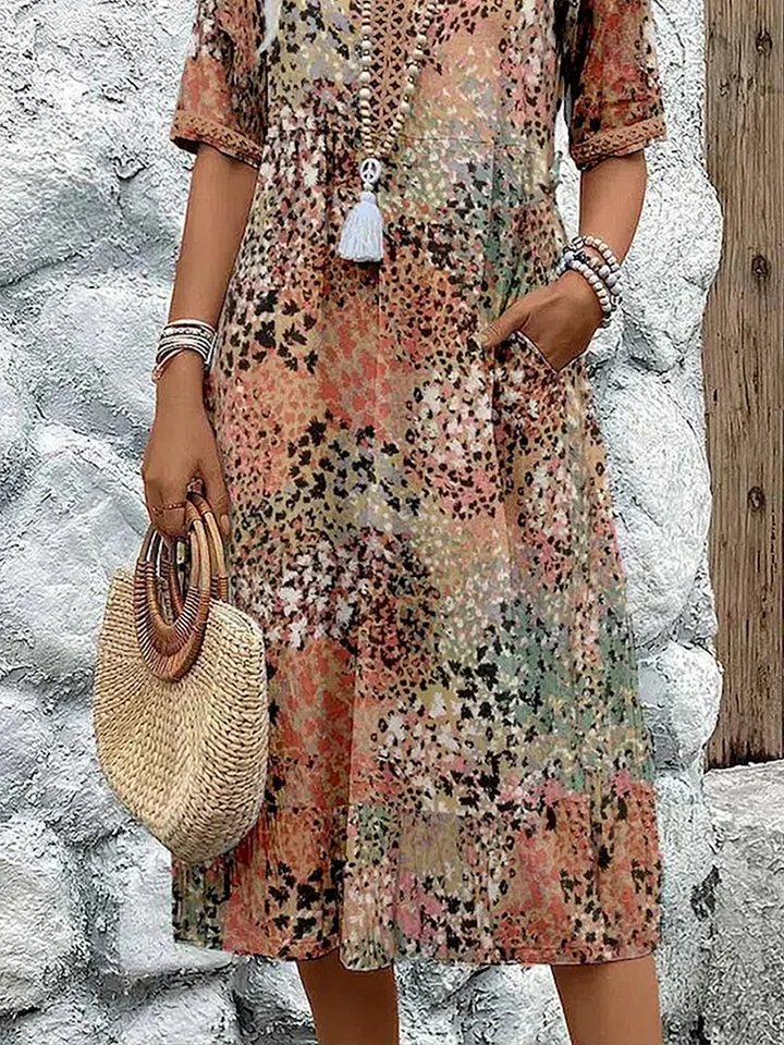 Roxanne | Lebhaftes Floral-Wickel-Midikleid