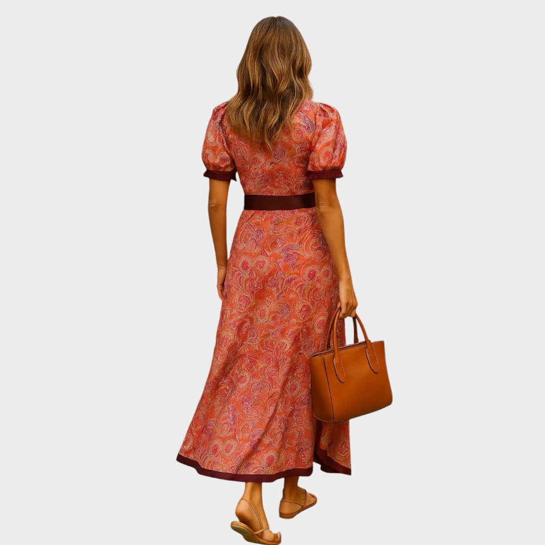 Sylvie | Langes Kleid mit Glockenärmeln