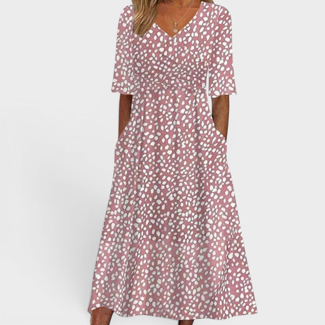 Colette | Schickes Polka Dot Midi Kleid