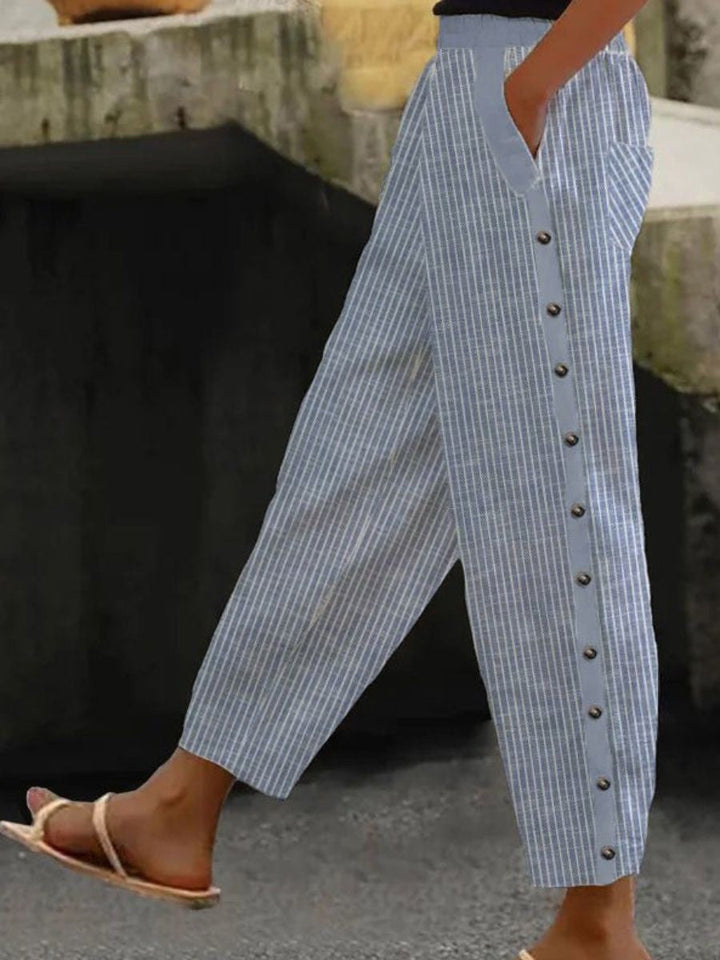 Karla | Sommerhose in Blau und Hellgrau für Damen