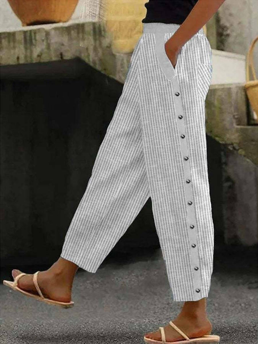 Karla | Sommerhose in Blau und Hellgrau für Damen