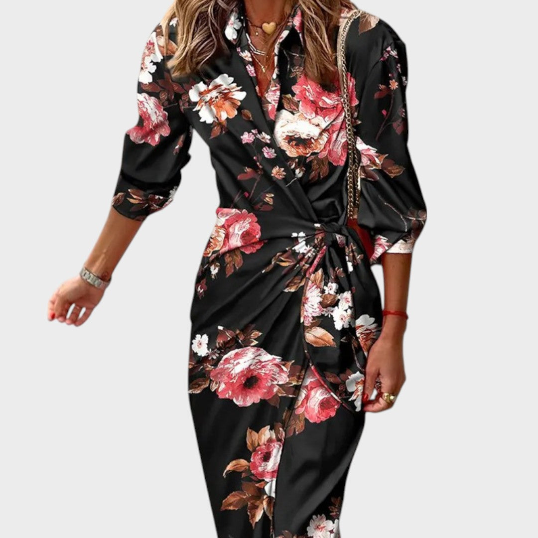 Tina | Langes gekreuztes Kleid