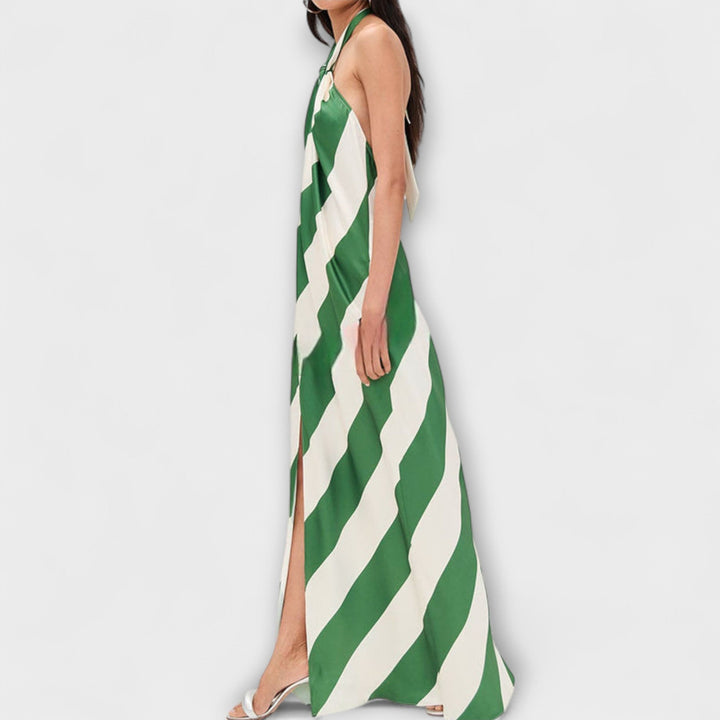 Marlowe | Gestreiftes Maxikleid mit Offenem Rücken