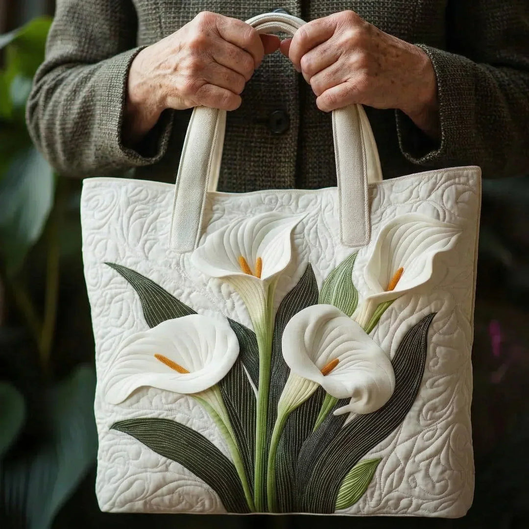 Handgefertigte Tasche | Weiße Lilien