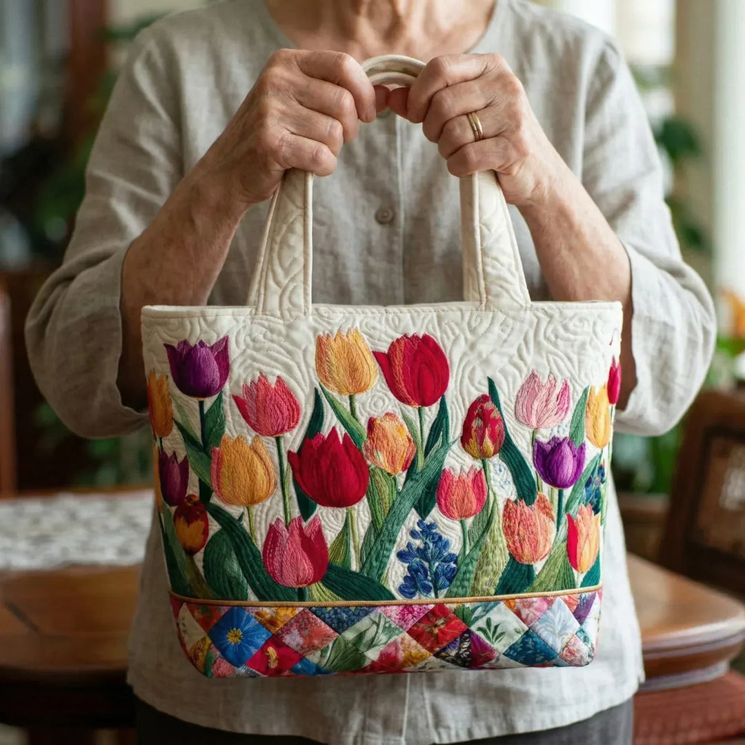 Handgefertigte Tasche | Tulpen Garten