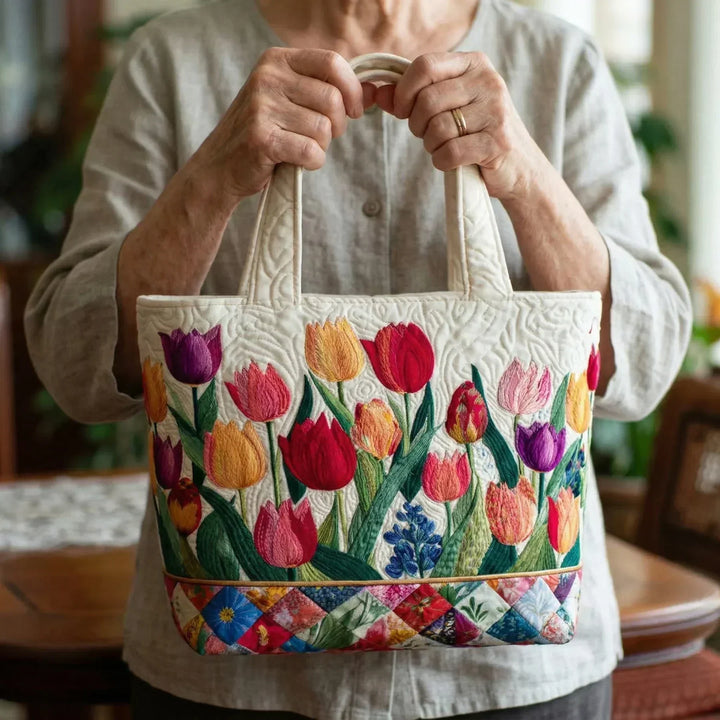 Handgefertigte Tasche | Tulpen Garten