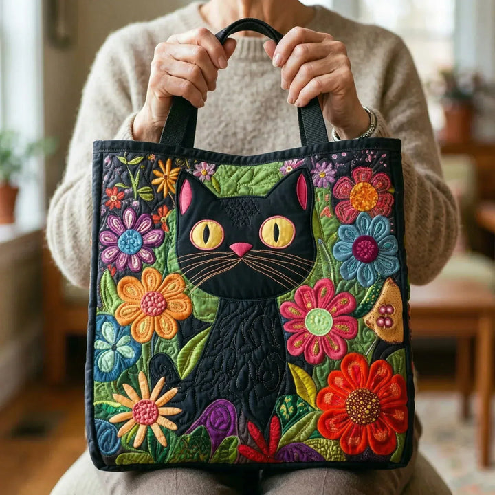 Handgefertigte Tasche | Verzauberte schwarze Katze