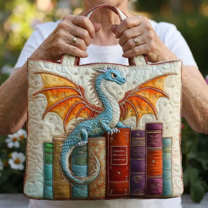 Handgefertigte Tasche | Smaragdgrüner Drachenbuch-Wächter