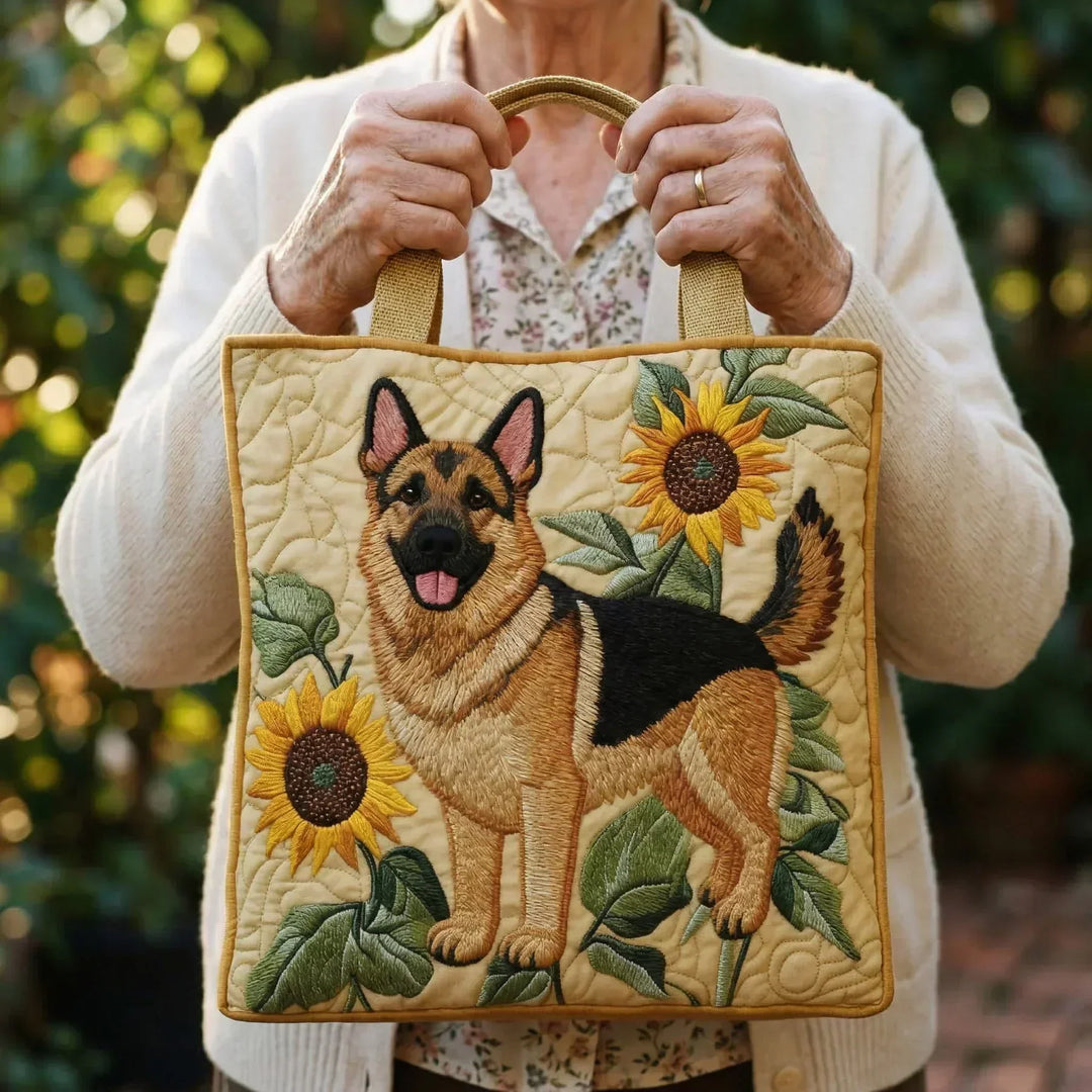 Handgefertigte Tasche | Deutscher Schäferhund Floral