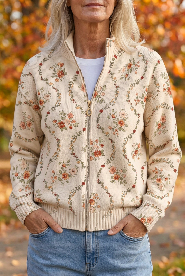 Persephone™ | Zarte florale Ranken-Cream-Druck