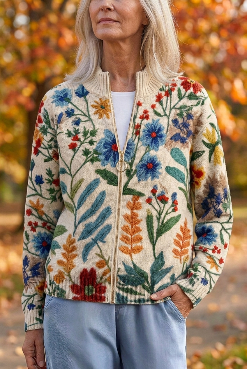 Tabitha™ | Botanischer Garten Floral Zip Cardigan
