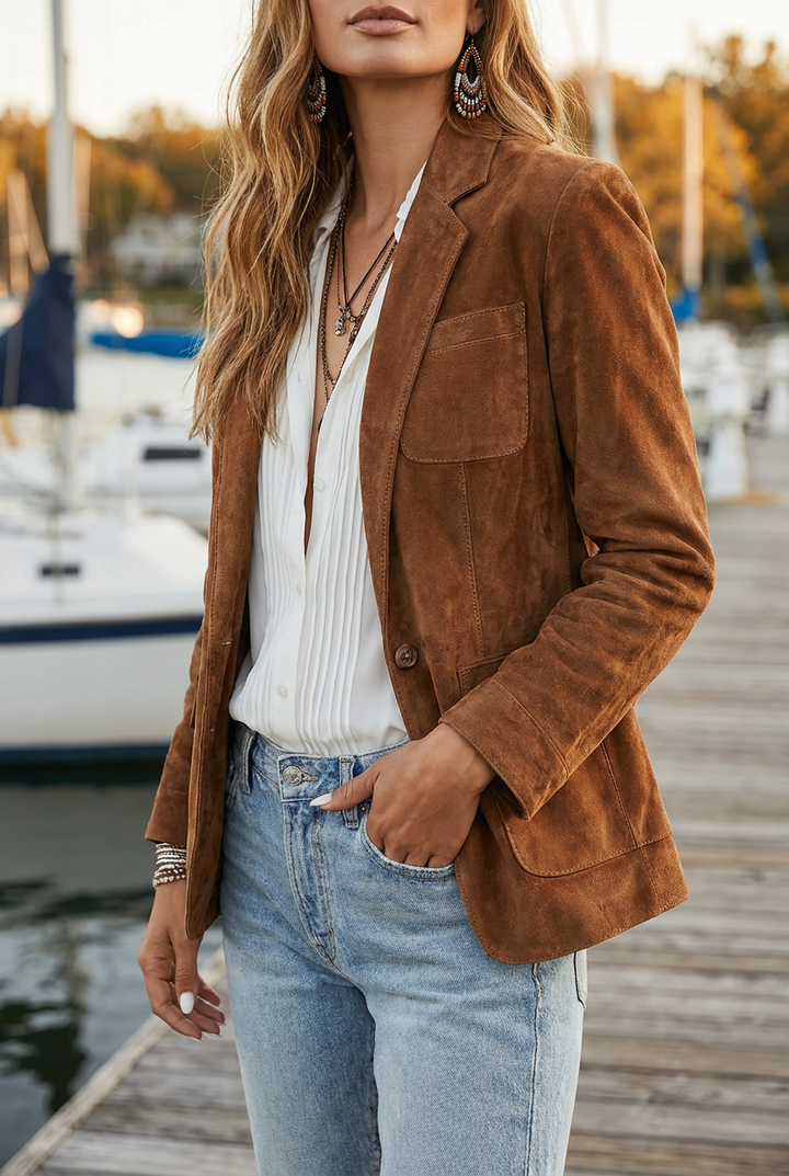 Damen Vintage Brauner Blazer